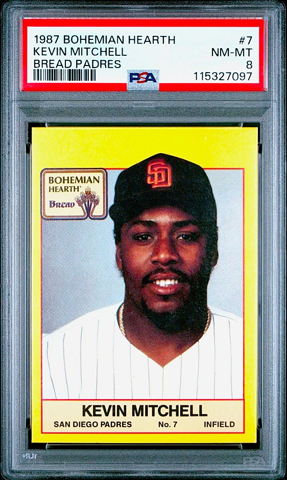 1987 Bohemian Hearth Kevin Mitchell PSA 8