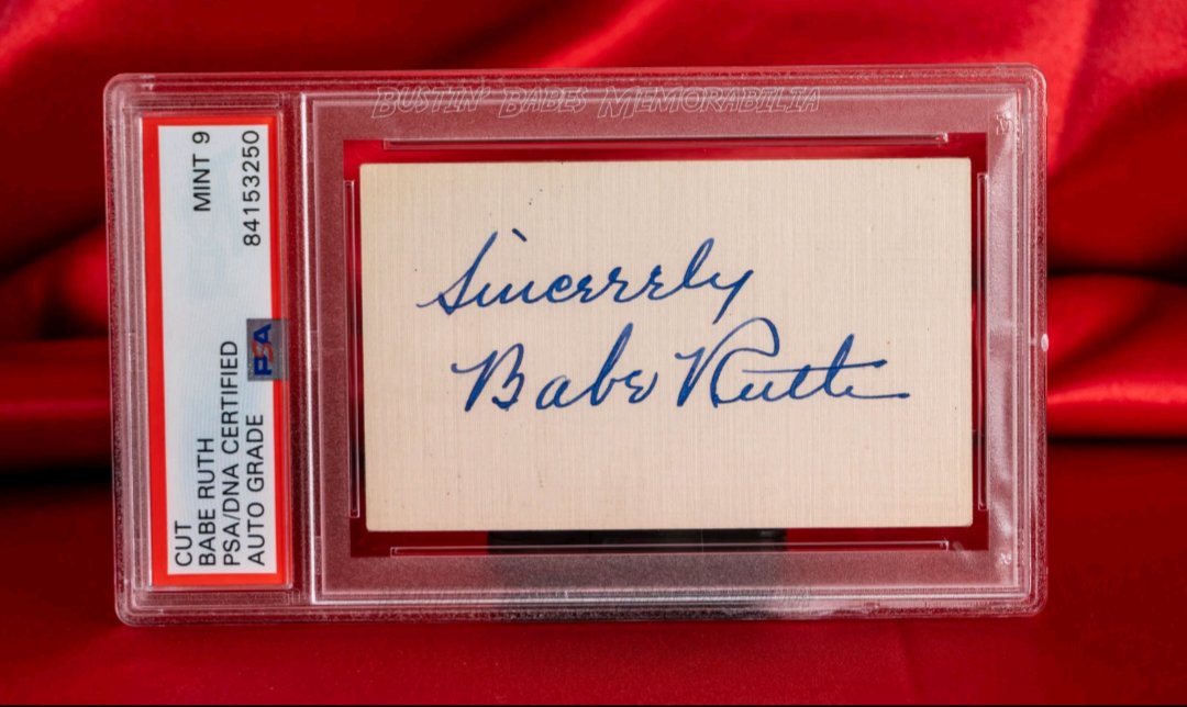 Babe Ruth PSA/DNA Mint 9 Cut Signature